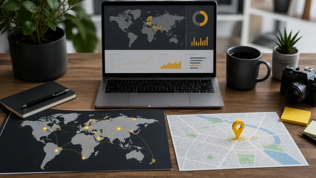 International SEO world targeting compared with local SEO map targeting