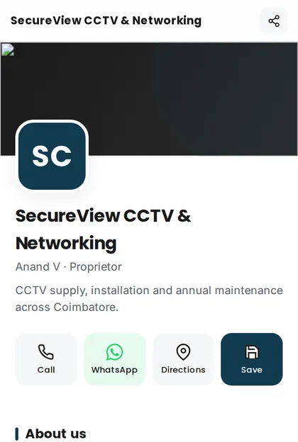 CCTV & Security digital visiting card demo